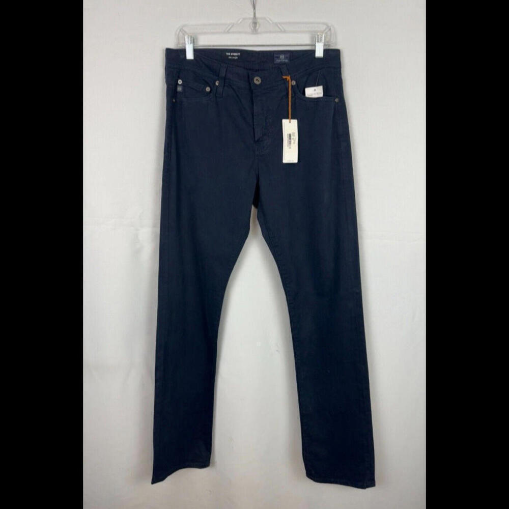 AG Adriano Goldschmied The Everette Slim Straight Sueded Sateen Pants Size 30x32